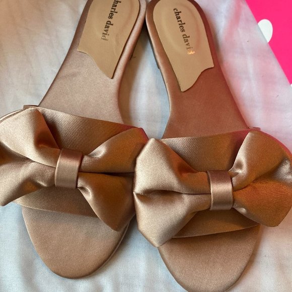 Charles David Shoes - Charles David Rose Gold Bow Sandals